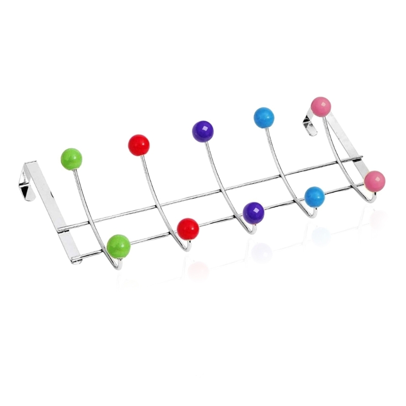 Multicolors Over Door Hanger for Clothes Hanging Heavy Duty Over Door Hooks for Bedrooms Bathroom Door 10 Hooks Hanger for Coat