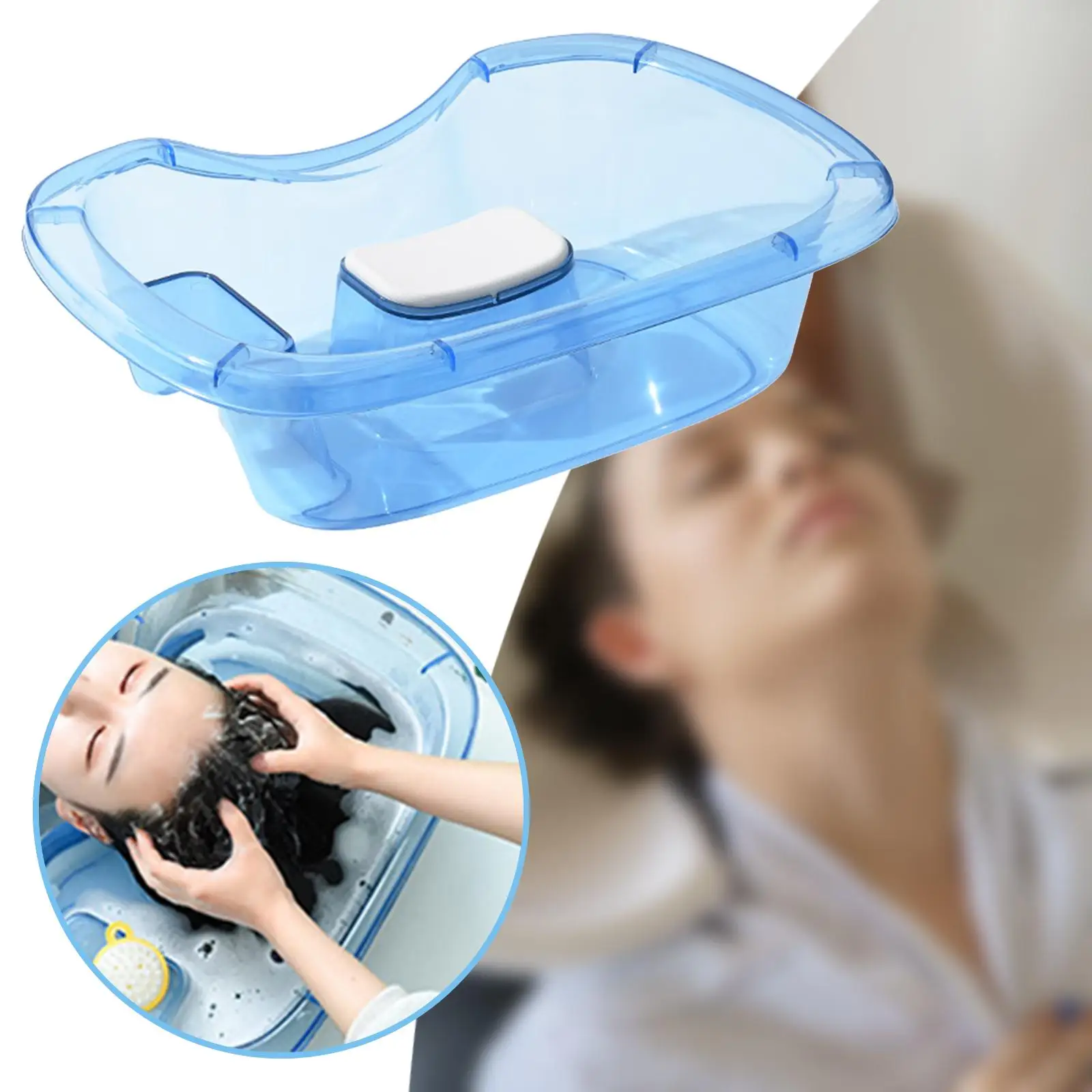 Shampoo Basin Lightweight Rinse Basin Portable Shampoo Bowl Mobile Shampoo Basin for Stylists Home Kids Disabled Bedridden