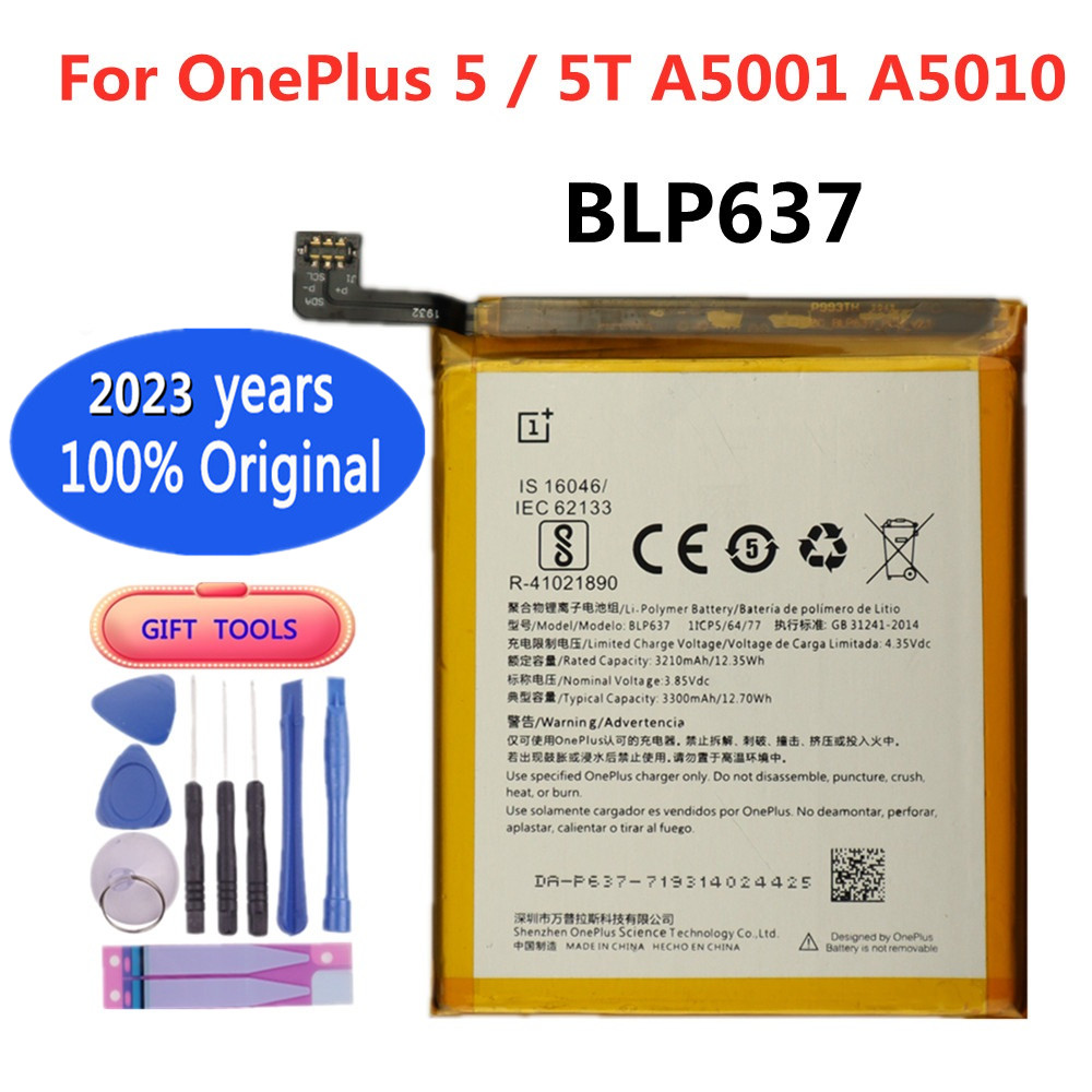 Оригинальный сменный аккумулятор BLP637 на 2023 года для OnePlus 5 A5001  OnePlus 5T A5010, оригинальные батареи для телефона емкостью 3300 мАч |  AliExpress