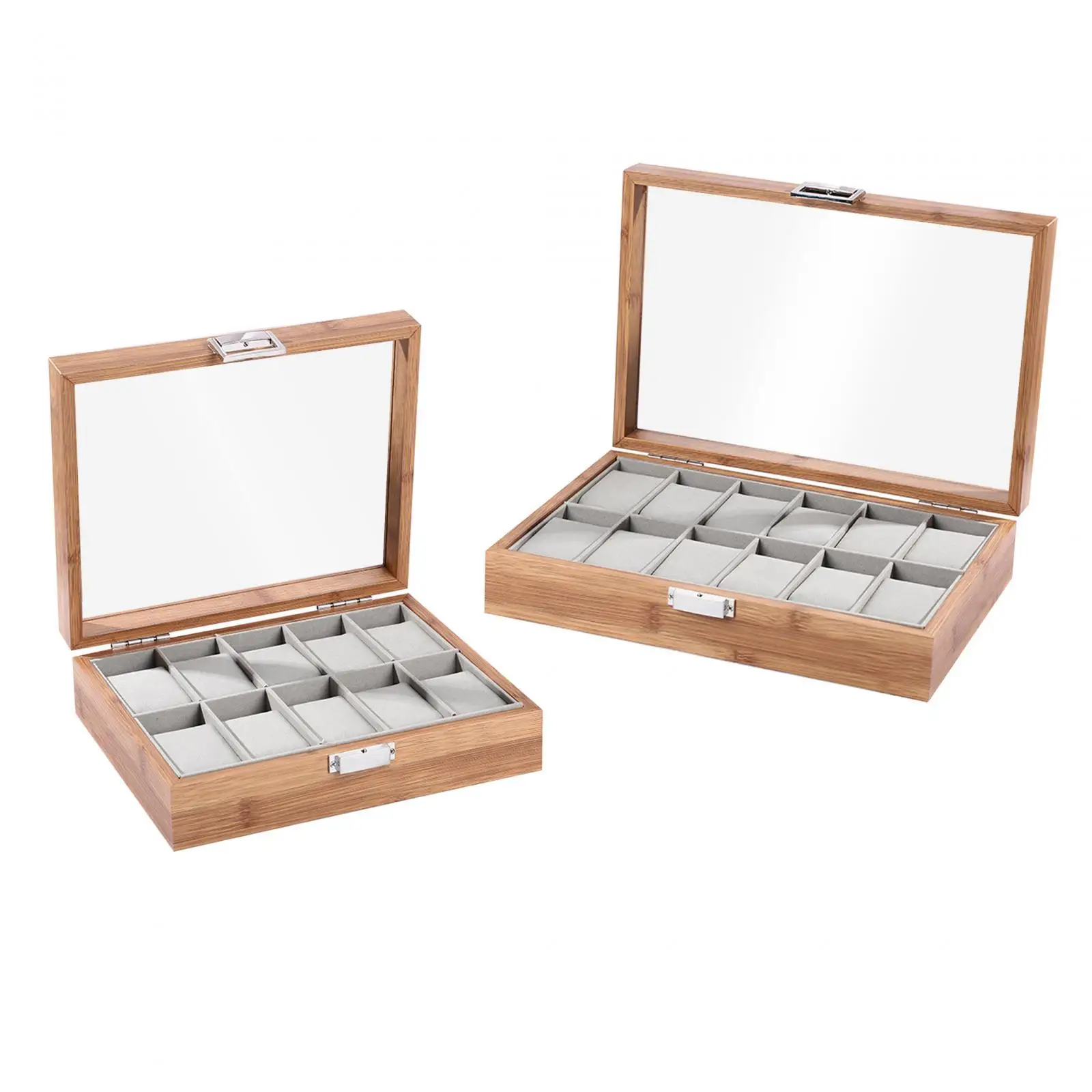 Watch Storage Box Wooden Watches Box Jewelry Display Case for Men and Women Watches Necklace Bracelet Earrings Home Decoration