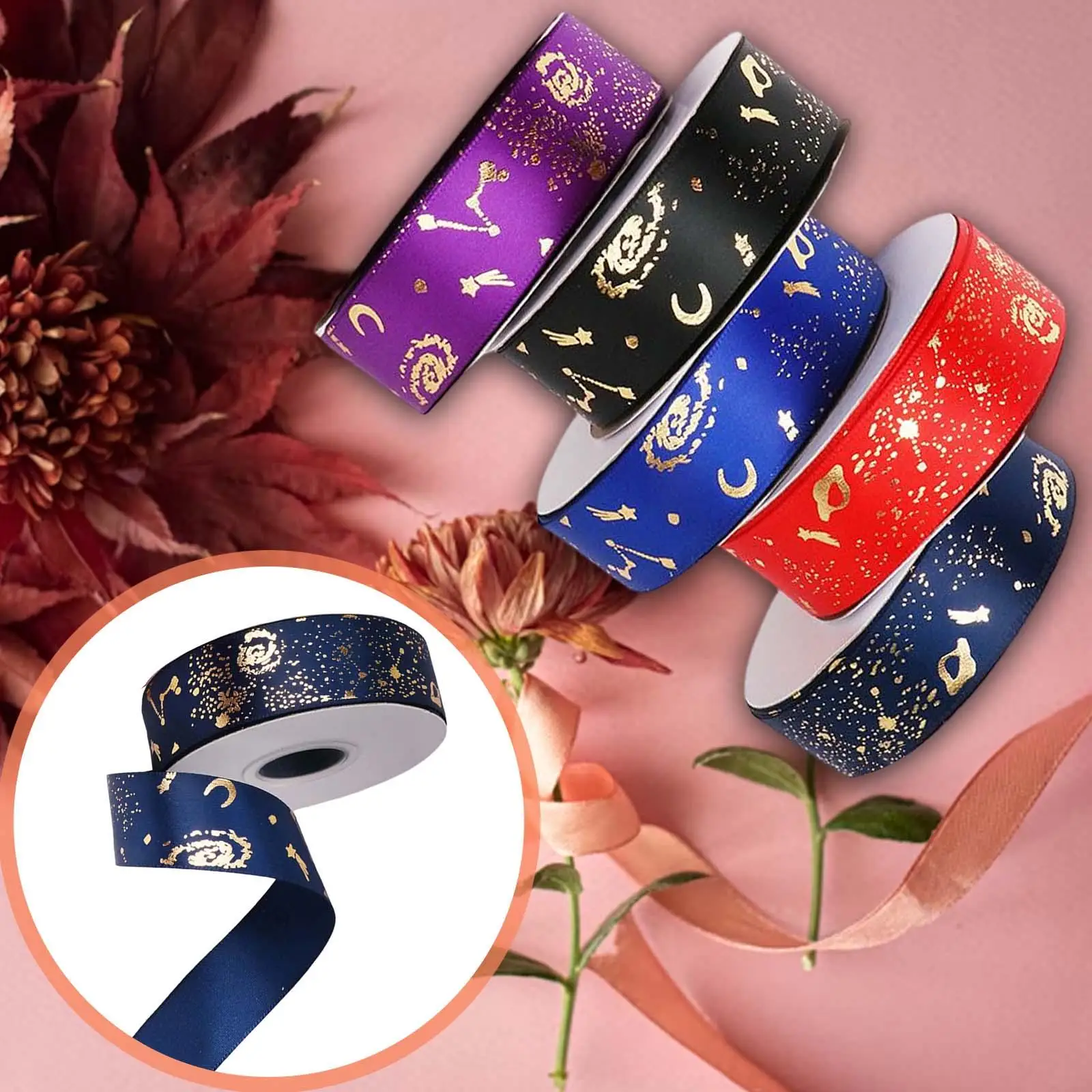 5x Satin Ribbon 24 Yards Each Roll Wedding Favors Decorative Lanyards for birthday New Year Home Decor Party Decor