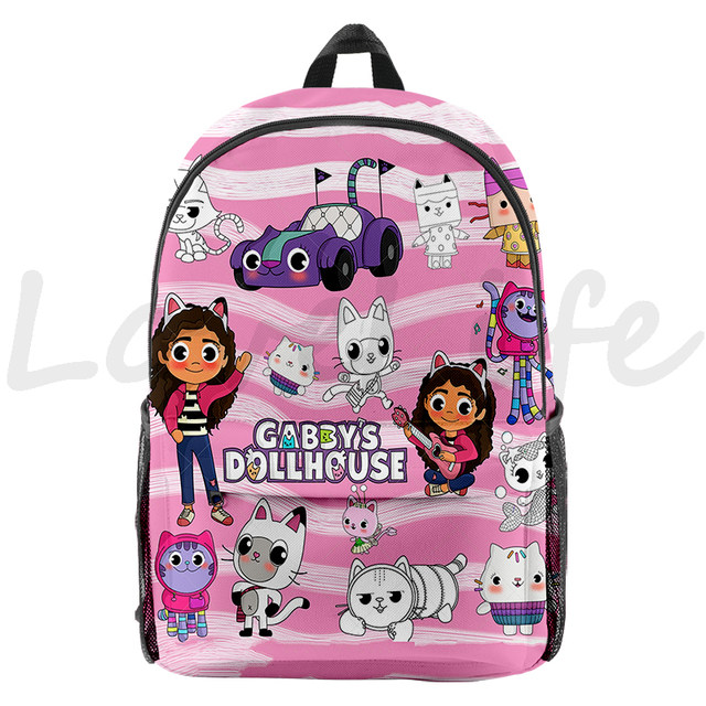 13 pouces Gabbys chats poupée rose sac à dos étudiants Bookbag Mochila  dessin animé Anime sacs d'école adolescents 3D sac à dos meilleur cadeau  style 6 