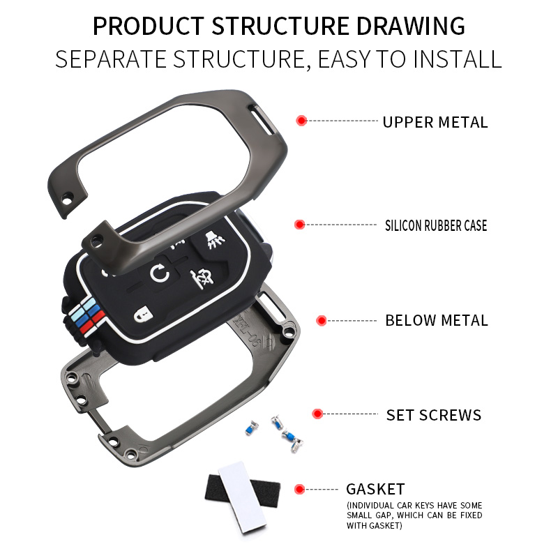Vendita calda in lega di auto portachiavi copertura supporto per GMC terreno 2019 per Chevrolet Suburban 2019 3 4 5 6 pulsanti chiave auto copertura Fob - S9f6ebedbacfd4b32a639dd3992a46c52m