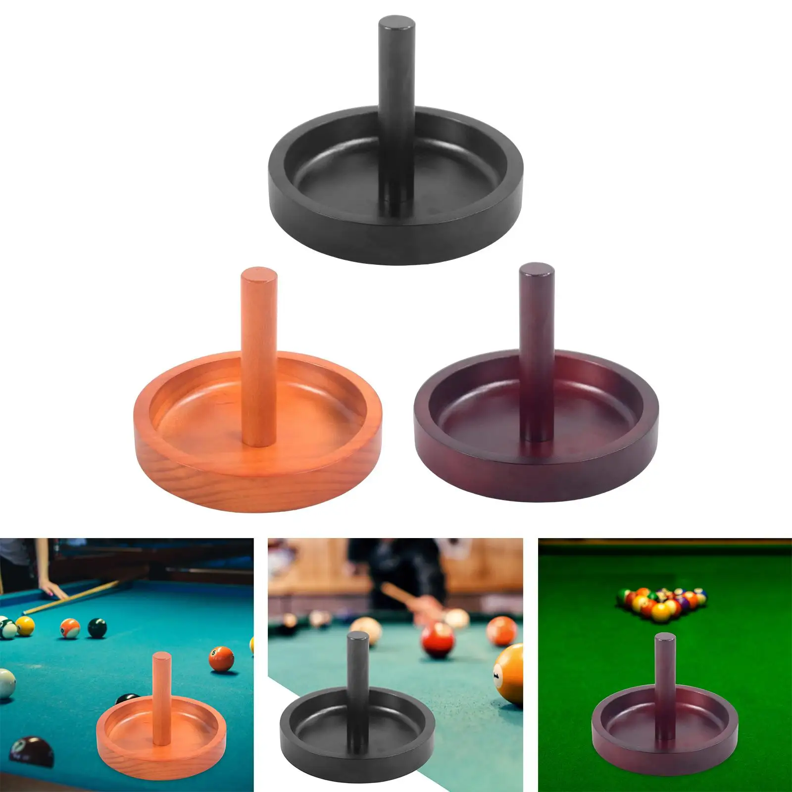 Wood Billiard Cone Talc Bowl Cone Chalk Holder Portable for Pool Equipment