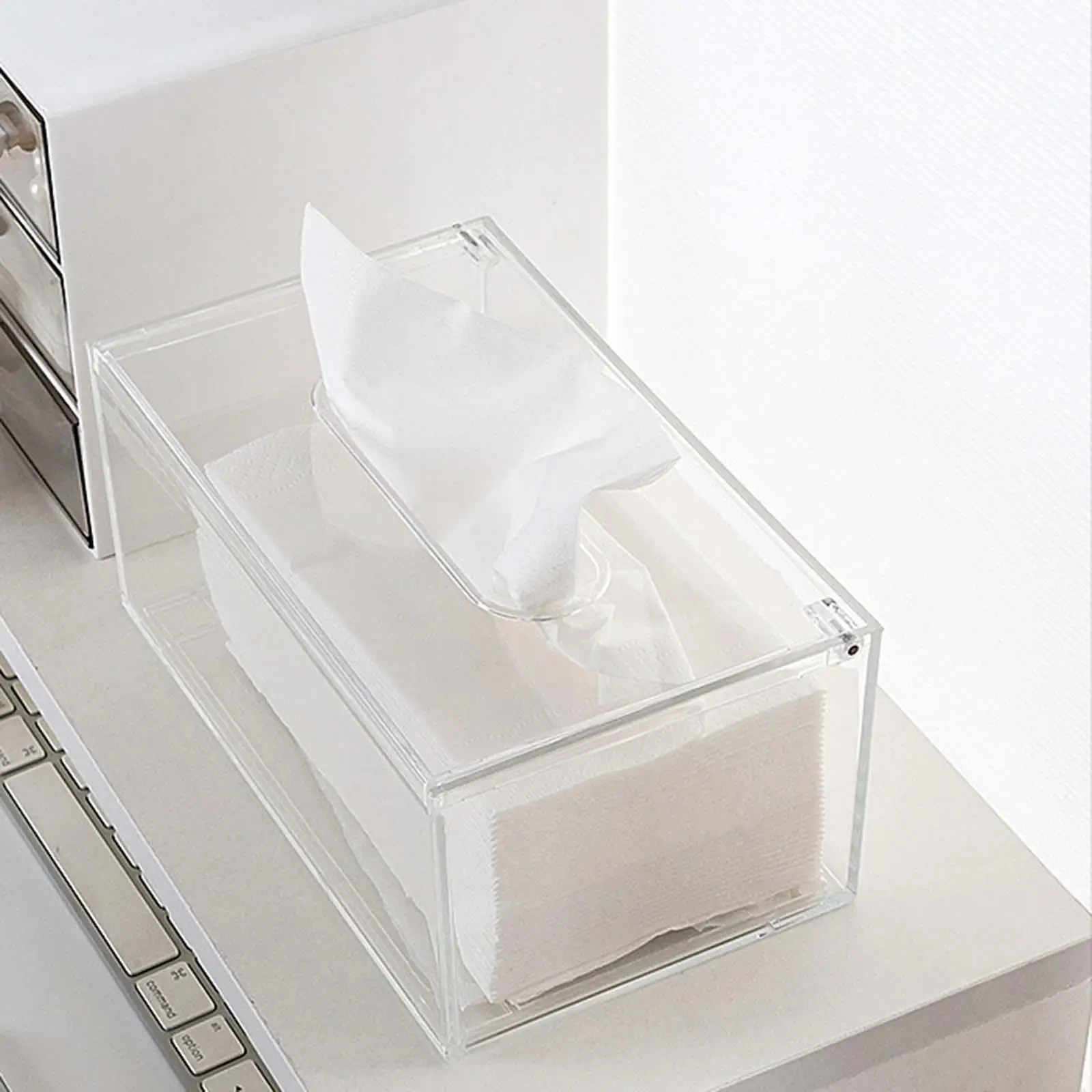 Acrylic Tissue Storage Case Facial Tissue Holder for Vanity Car Dresser