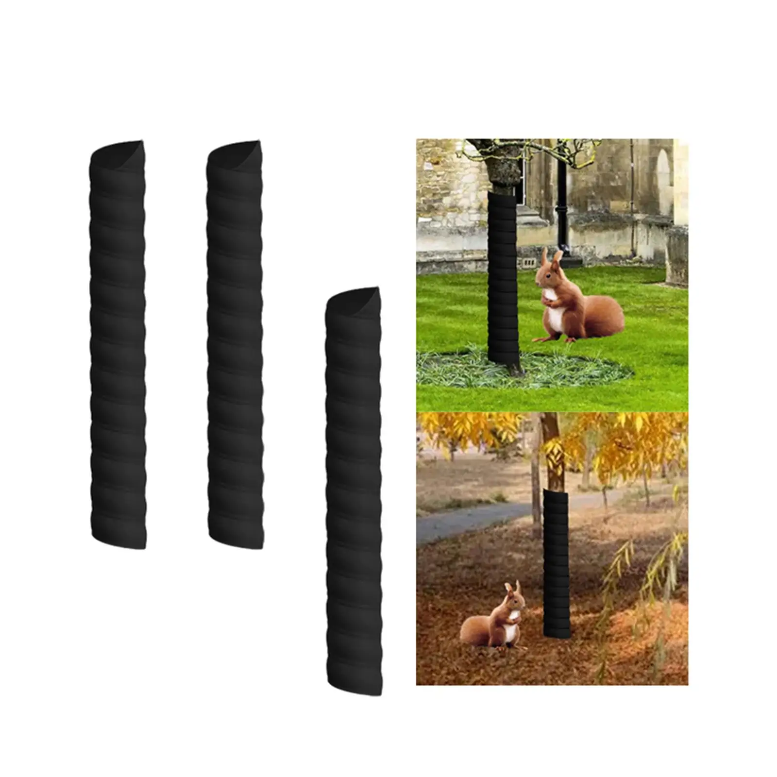 2x Black Tree Trunk Protectors Sapling Protector Durable Scratch Resistant Plants Guard Protective Weather Resistant Tree Wraps