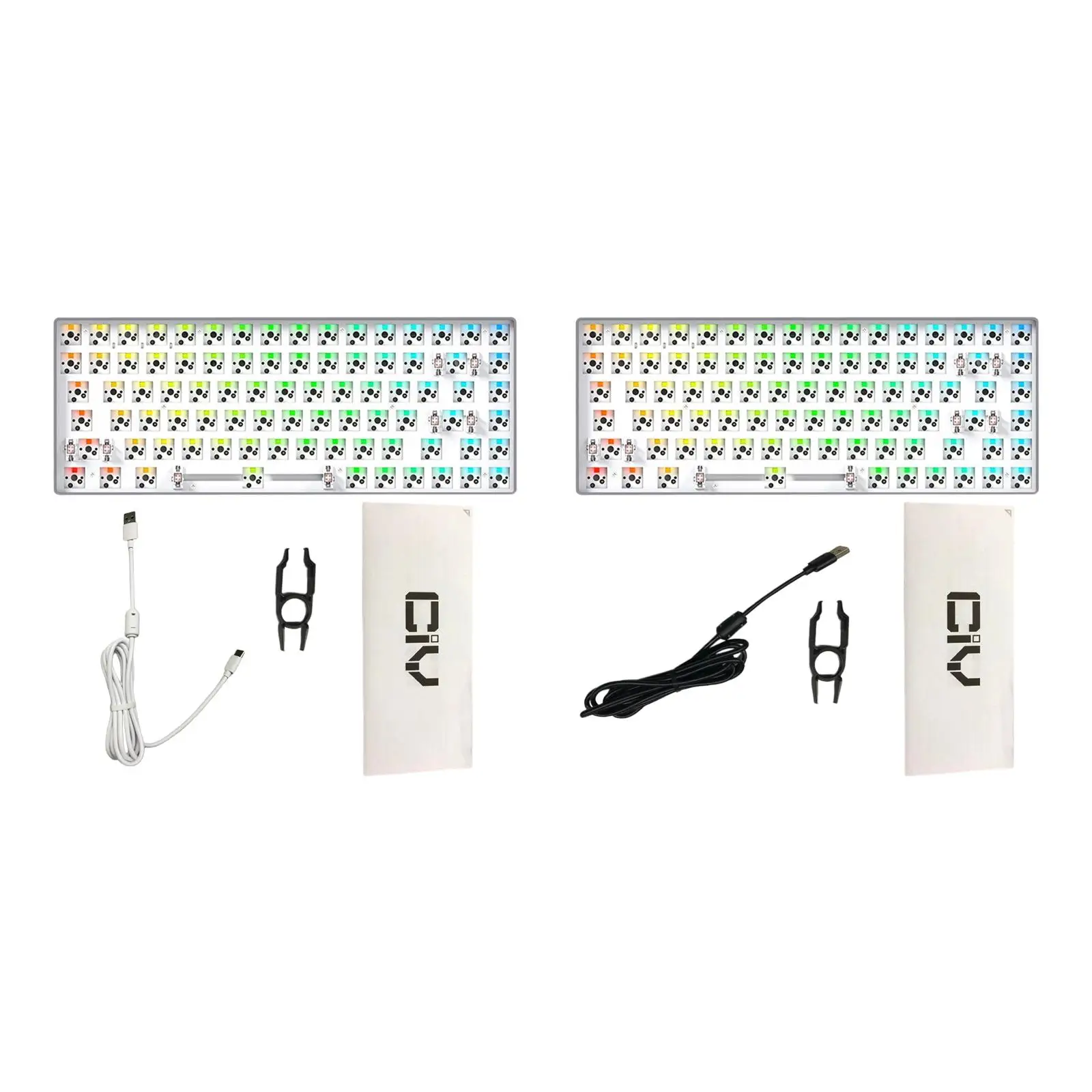 84 Keys Modular Mechanical Keyboard Hotswap Switch Sockets DIY Kit Gaming Fine Tuned Satellite Axis with Shaft Puller