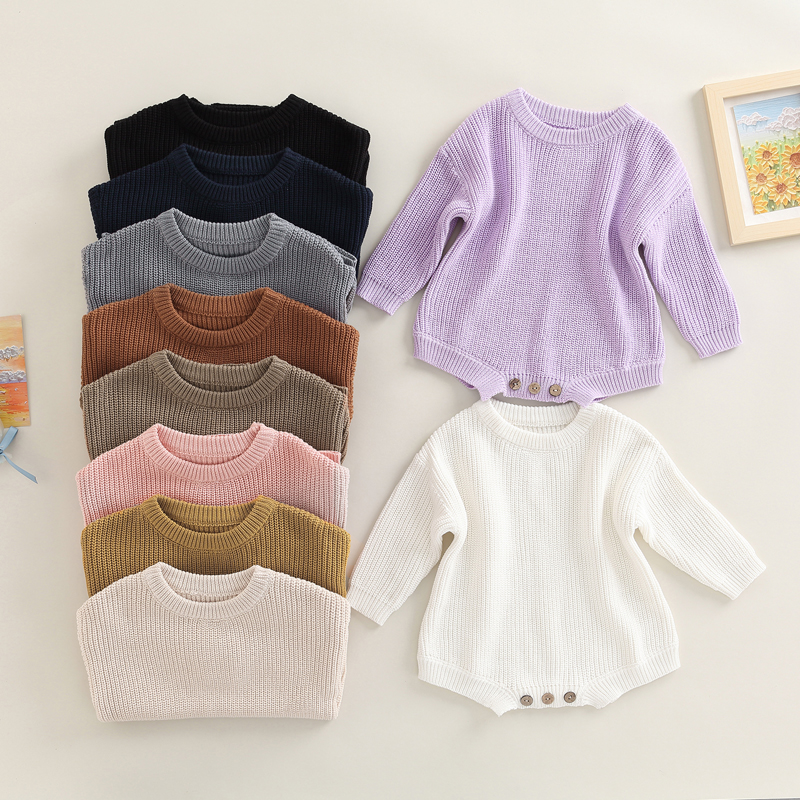 Nombre 7, Kleinkind Baby Pullover Junge Mädchen Winter Kleidung Stricken Oversize Strampler Warme Rundhals Langarm Top