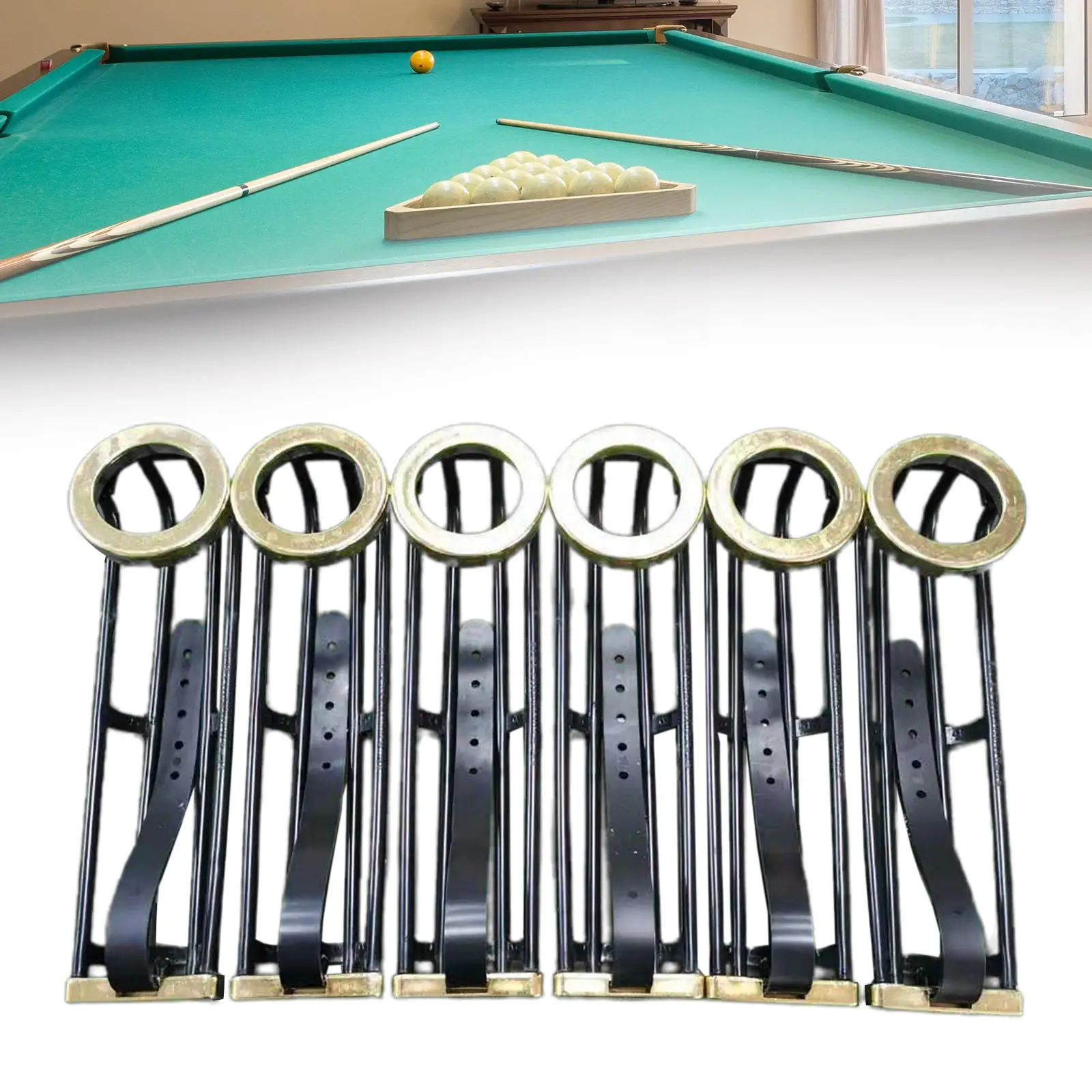6x Billiards Table Pocket Rail Parts Entertainment American Pool Table Accessories Lightweight Durable Portable Snooker Pockets