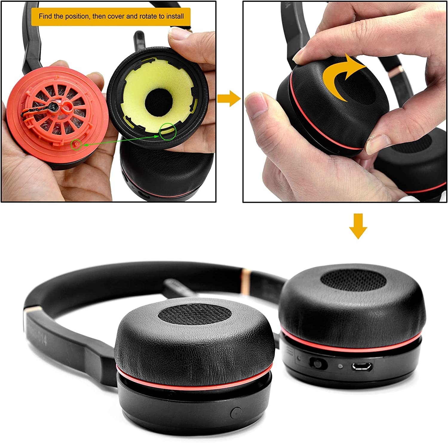 Jabra Evolve 75/75+ /75 UC / 75 MS / 75 SE Wireless Headphones HSC040W ear pads cushion foam