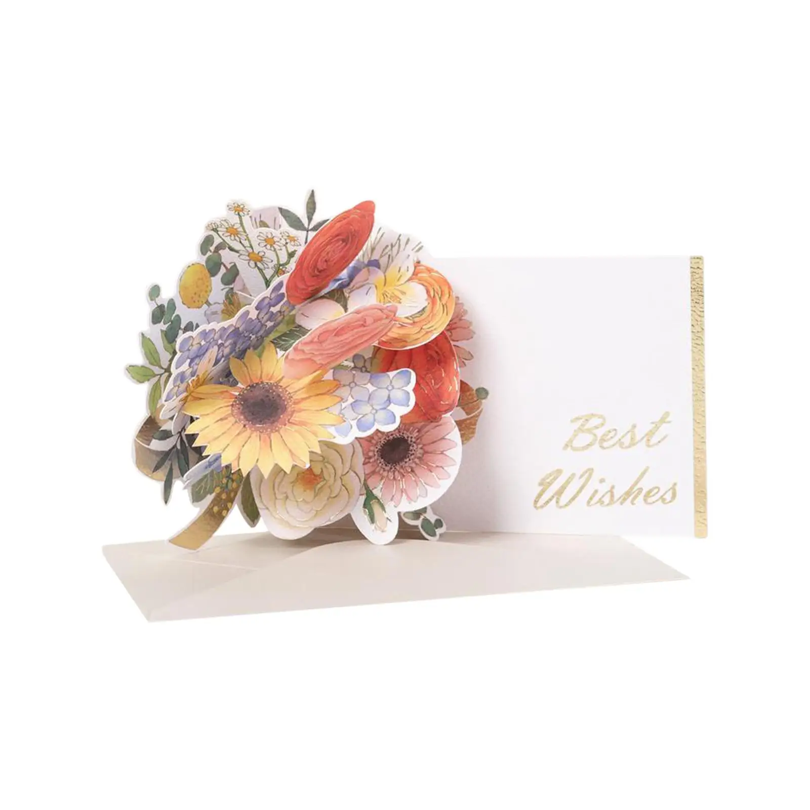 up Flower Greeting Card 3D Cardfor Valentines Party Winter
