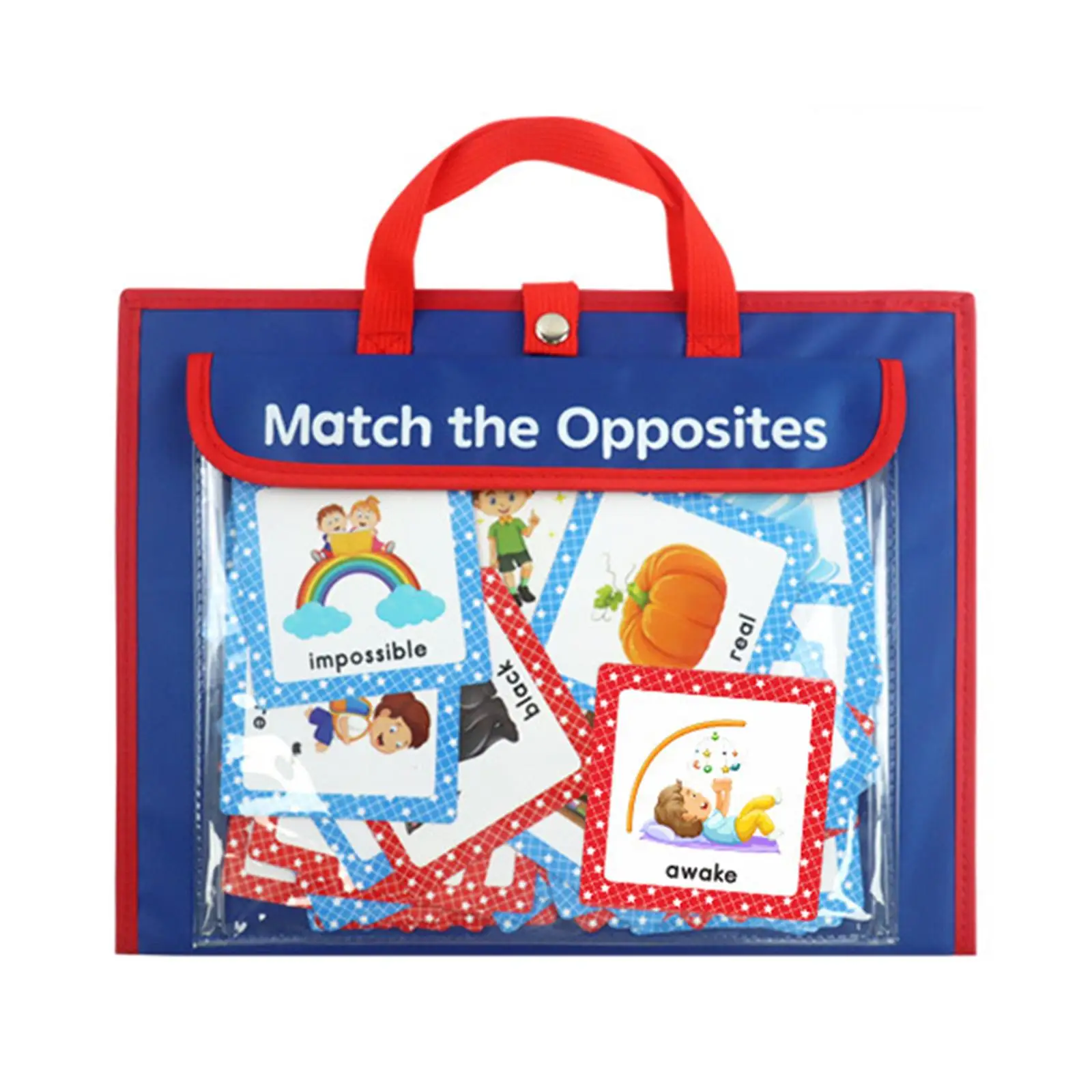 Opposites English Word Card Learning Toy Educational Toys Flashcards Cognitive Matching Puzzle Game for Classroom Kindergarten