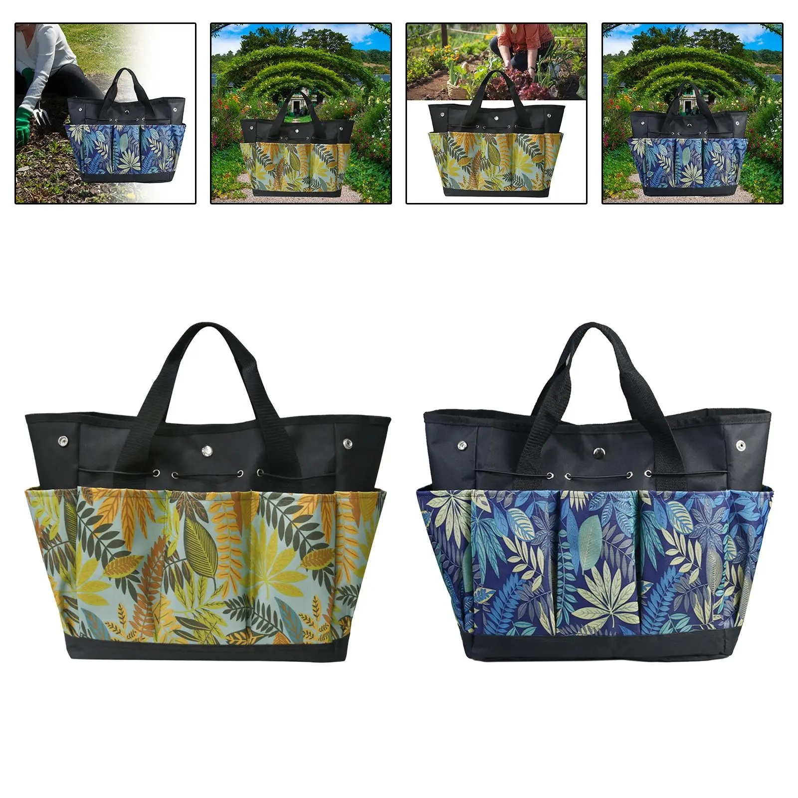 Garden Tote Bag with Pockets Multi Pockets Portable Multipurpose Tool Storage Bag for Wrenches Tape Measure Garbage Car Pliers