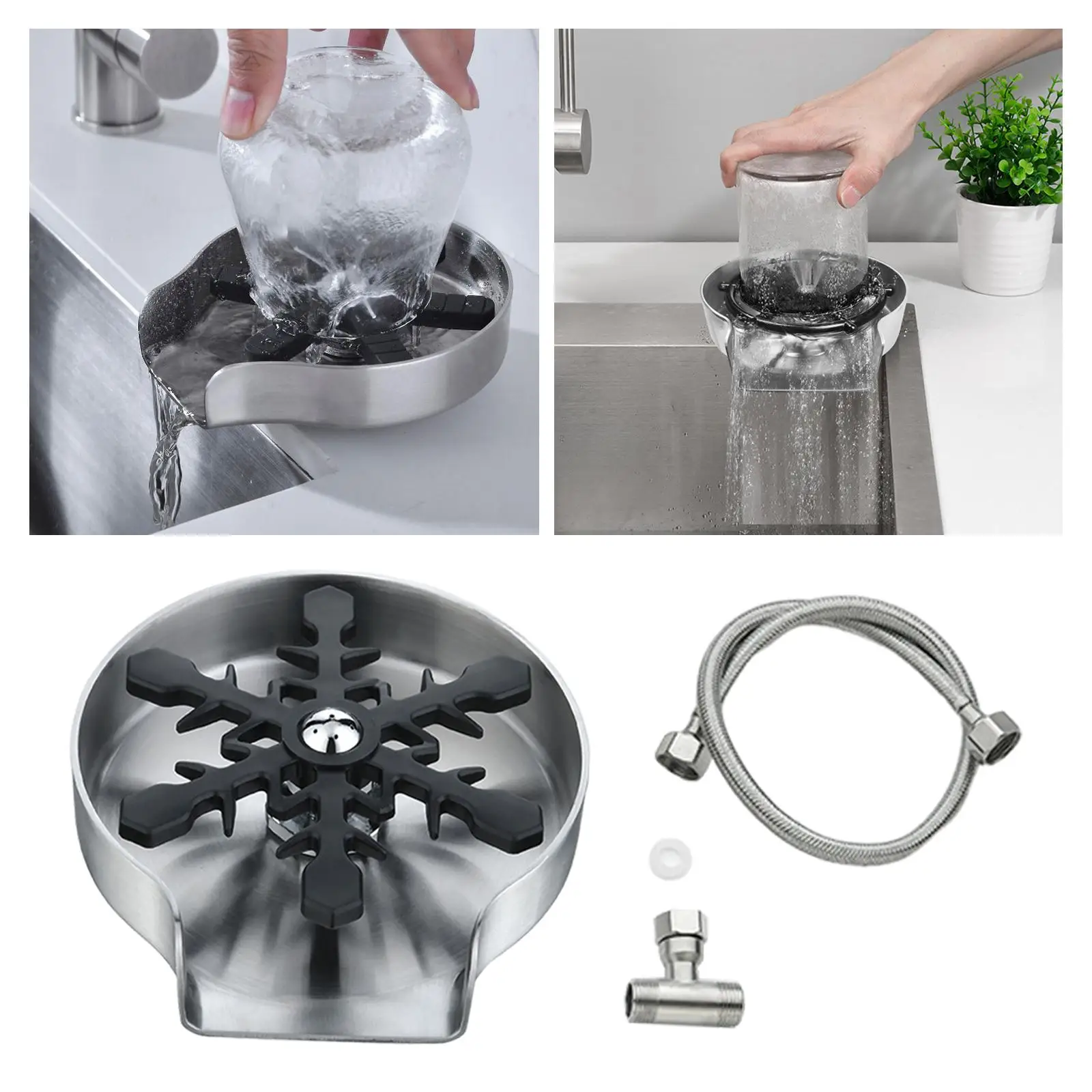 Automatic Cup Washer Cleaning Accessories Faucet Glass Washer Cleaner Durable Sinks Glass Washer for Home Restaurant Bar Tea Cup