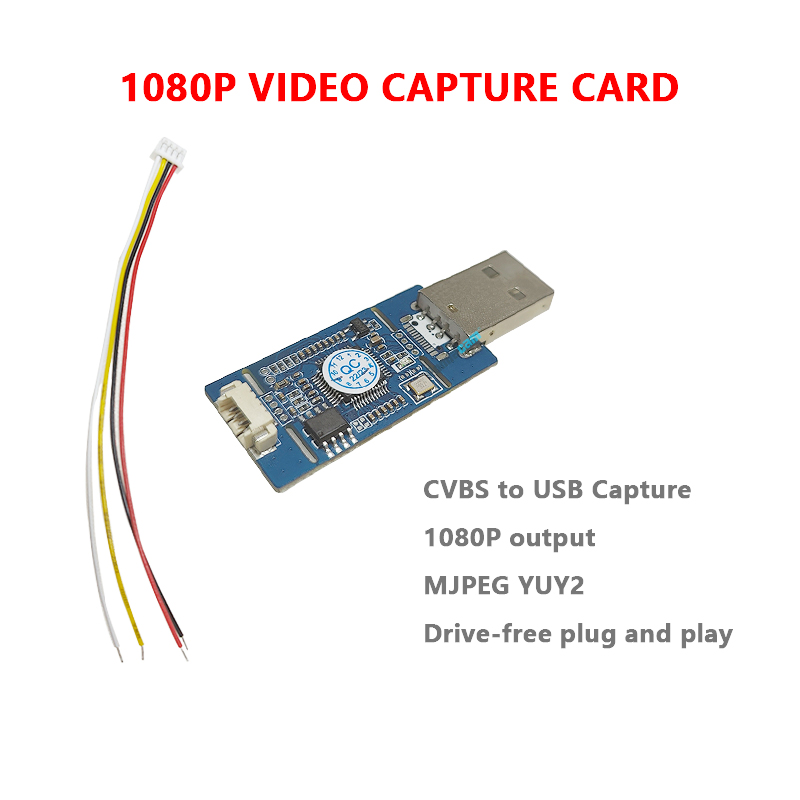 1080P Video Capture Card CVBS To USB Capture AV CVBS Analog Signal S-VIDEO Signal To Digital USB,TYPE-C Motherboard Driver-free