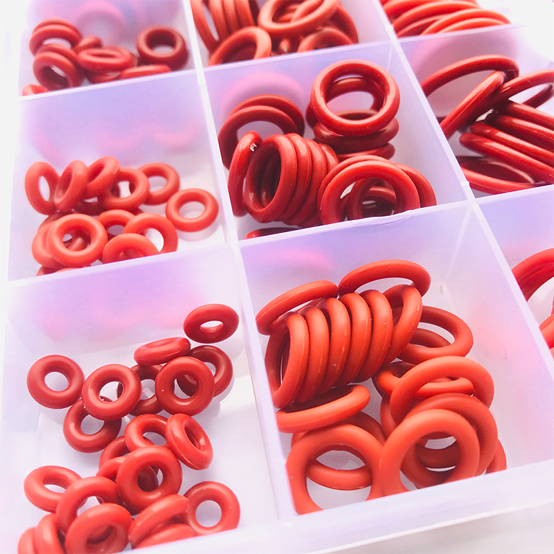 Vermelho Silicone Silicone O-Rings Variedade Kit, VMQ