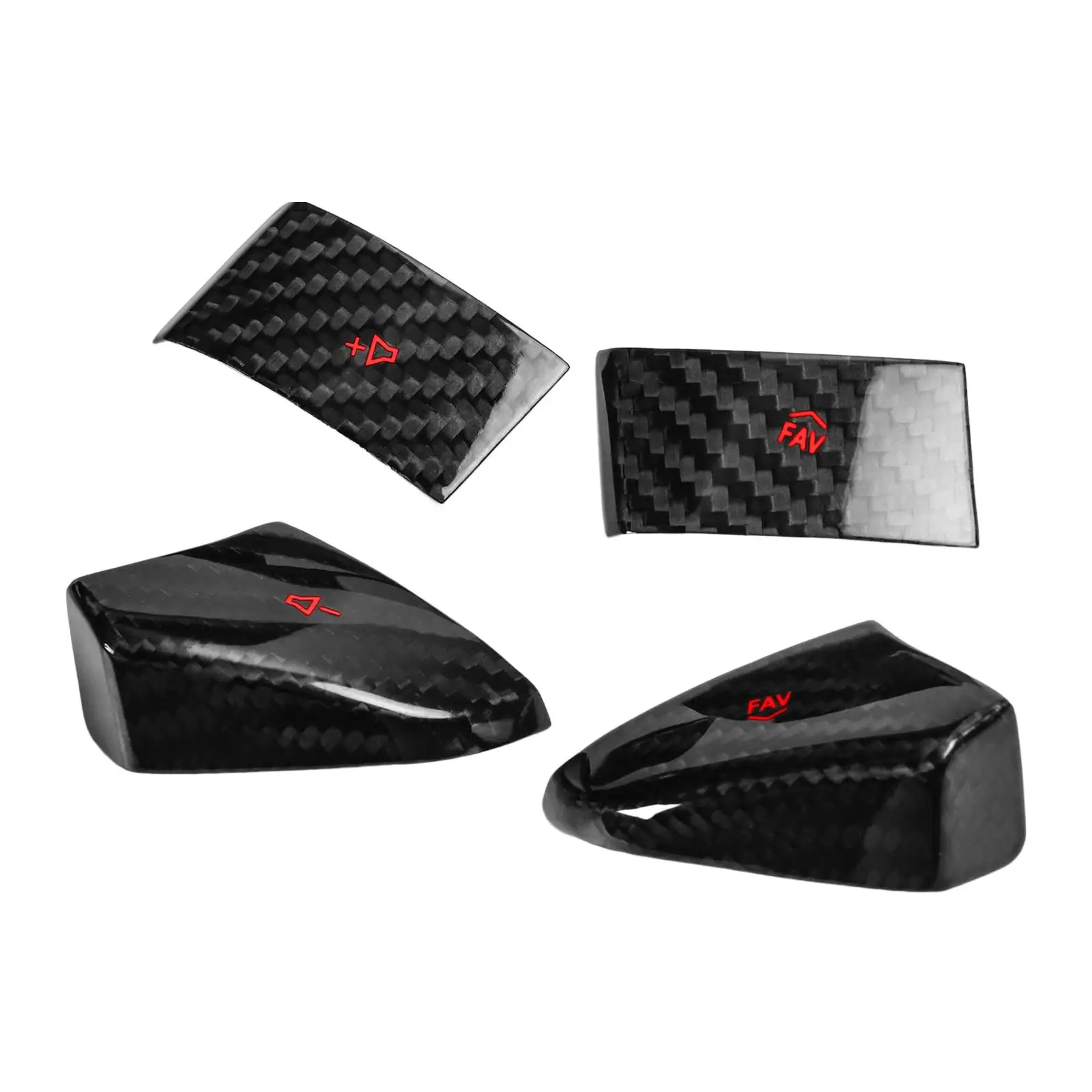 4Pcs Auto Steering Wheel Button  Set Carbon Fiber Car Interior Volume Button Cover  for C8 Decor Accessories