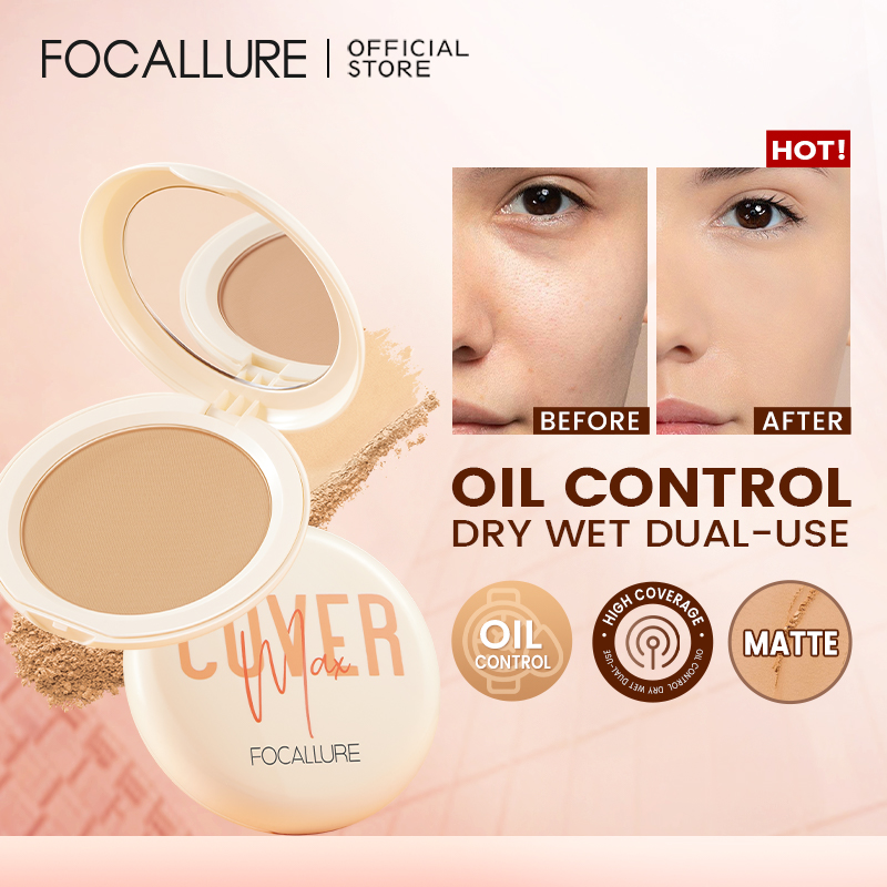 Best of FOCALLURE Natural Matte Pressed Powder Oil Control Brighten Whitening Face Base Foundation Compact Concealer Makeup Cosmetics Reviews & Tips