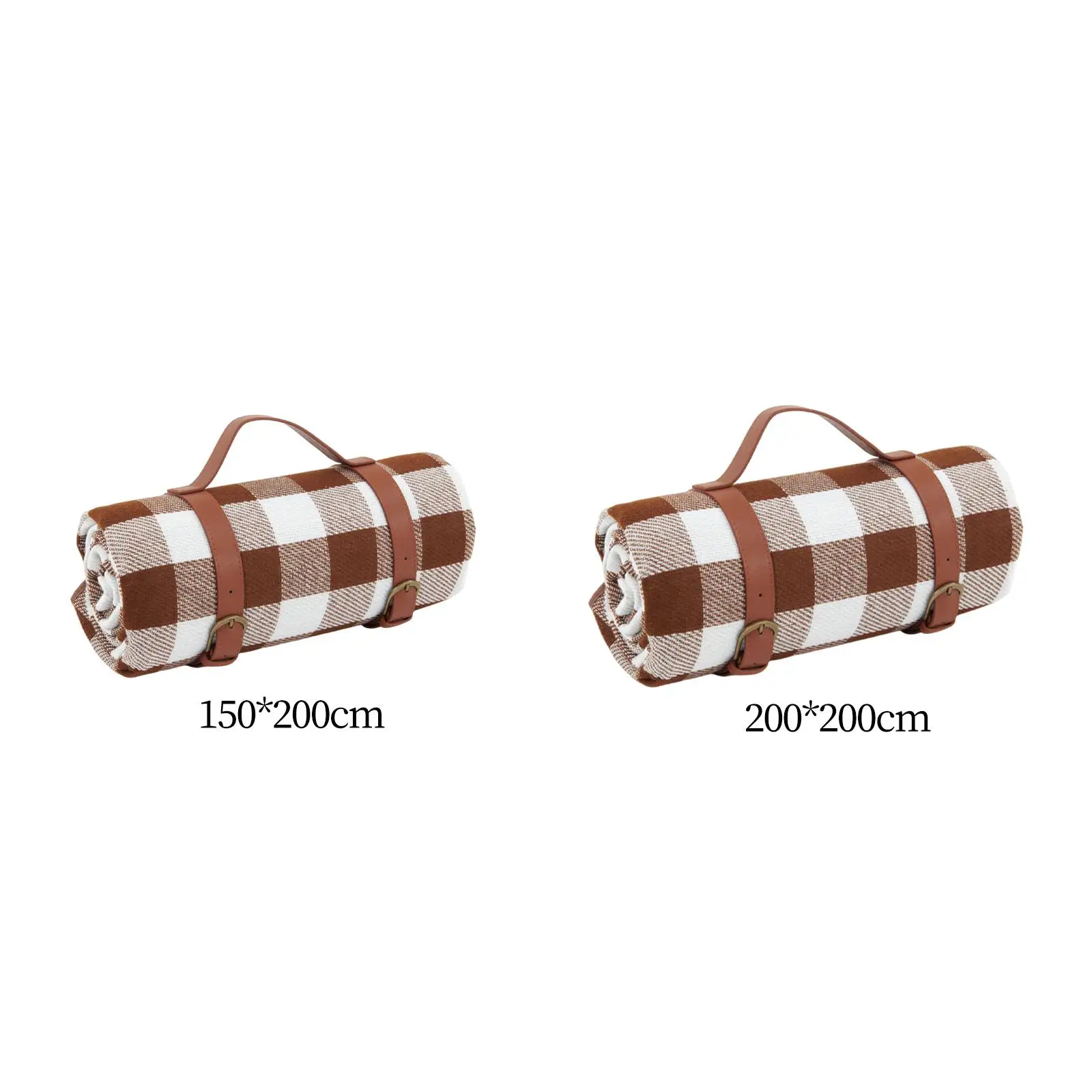 Picnic Blanket PU Leather Handle Outdoor Blanket Picnic Mat Waterproof Rug for