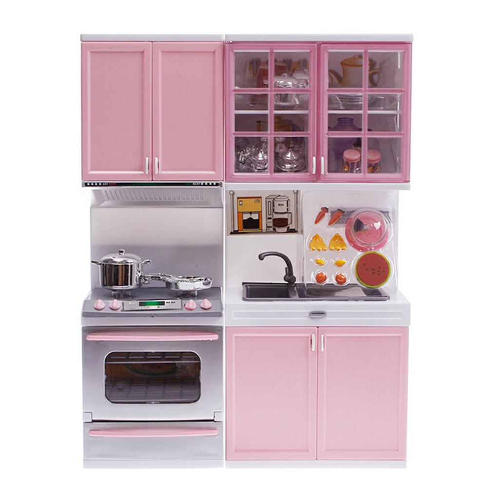 Kids Pretend Play Simulation Kitchen Cooking Bench Cabinet 