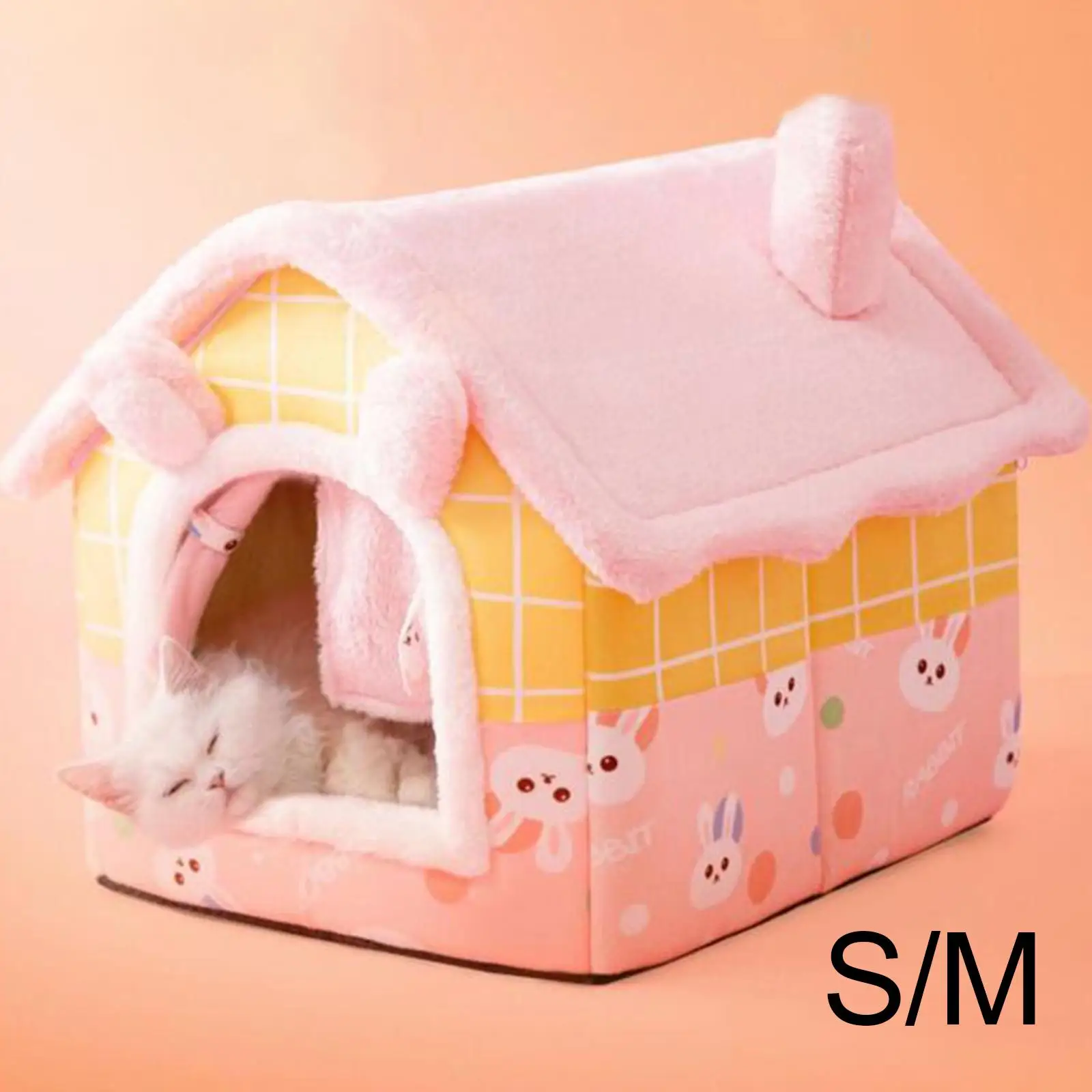 Portable Cat House, Pet Bed Washable, Cushion, Kennel, for Puppy Floor Dog Indoor Cats
