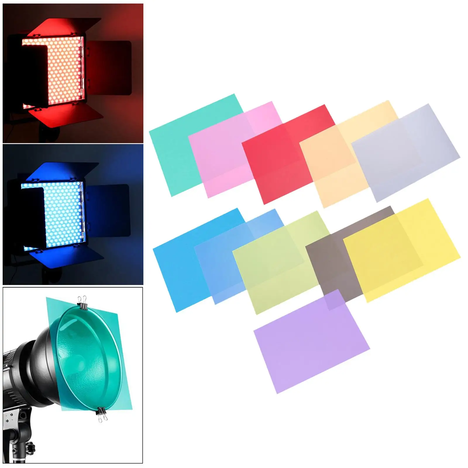 Color Lighting Gel Filter Multicolor gel lights Filters Color Gel Filter Kit for Theaters