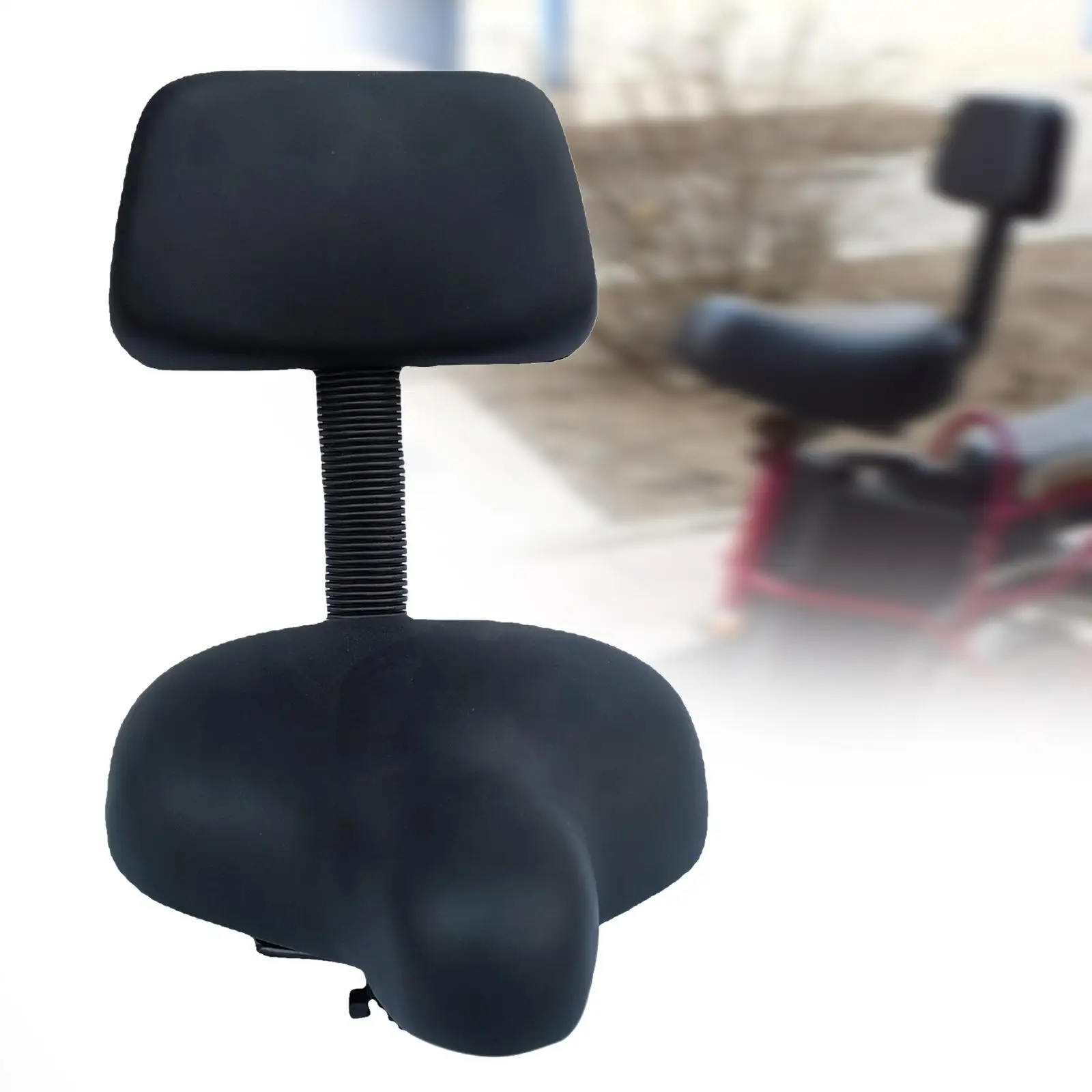 Electric Bicycle Saddle Foam Padded Widened Bike Seat with Backrest PU Cushion Durable Shock Absorbing Comfort Cycling Parts