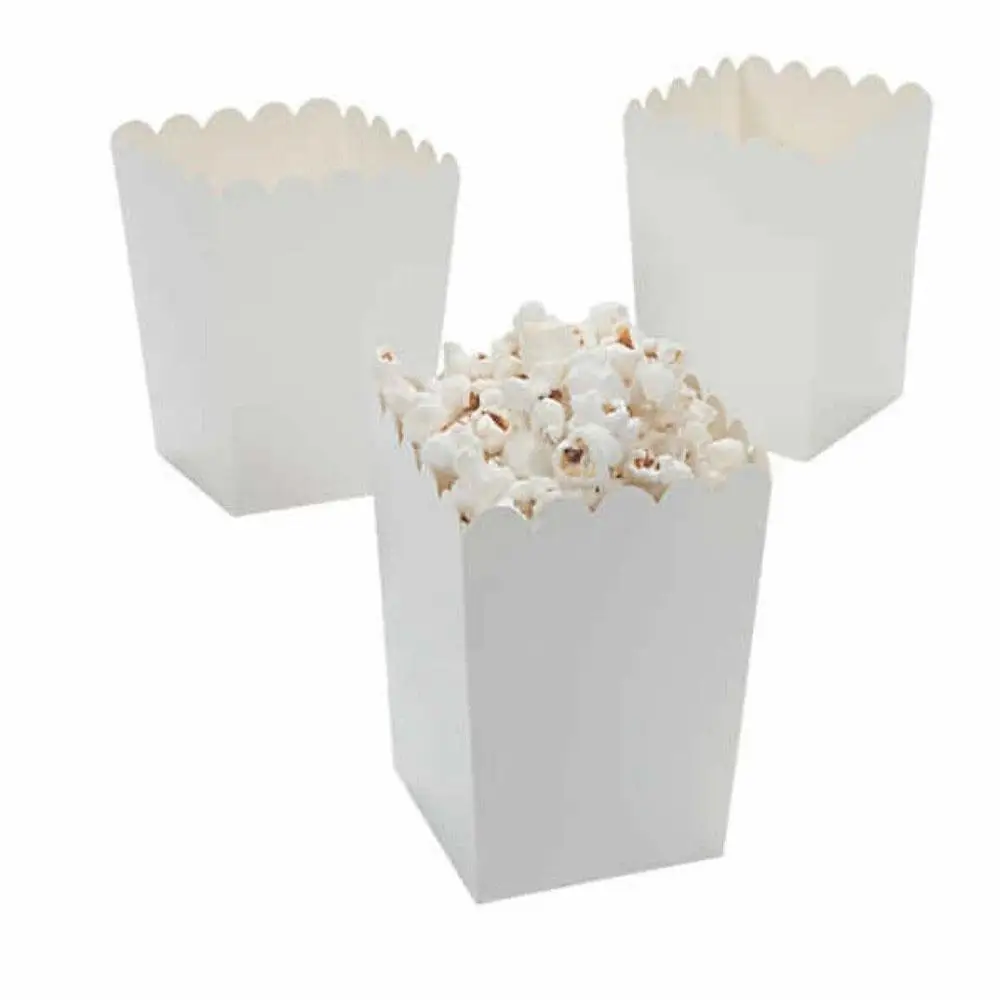 12pcs Popcorn Boxes Paper Gift Candy Bags Containers for Family Movie Night Theaters Festivals Party Wedding Supplies