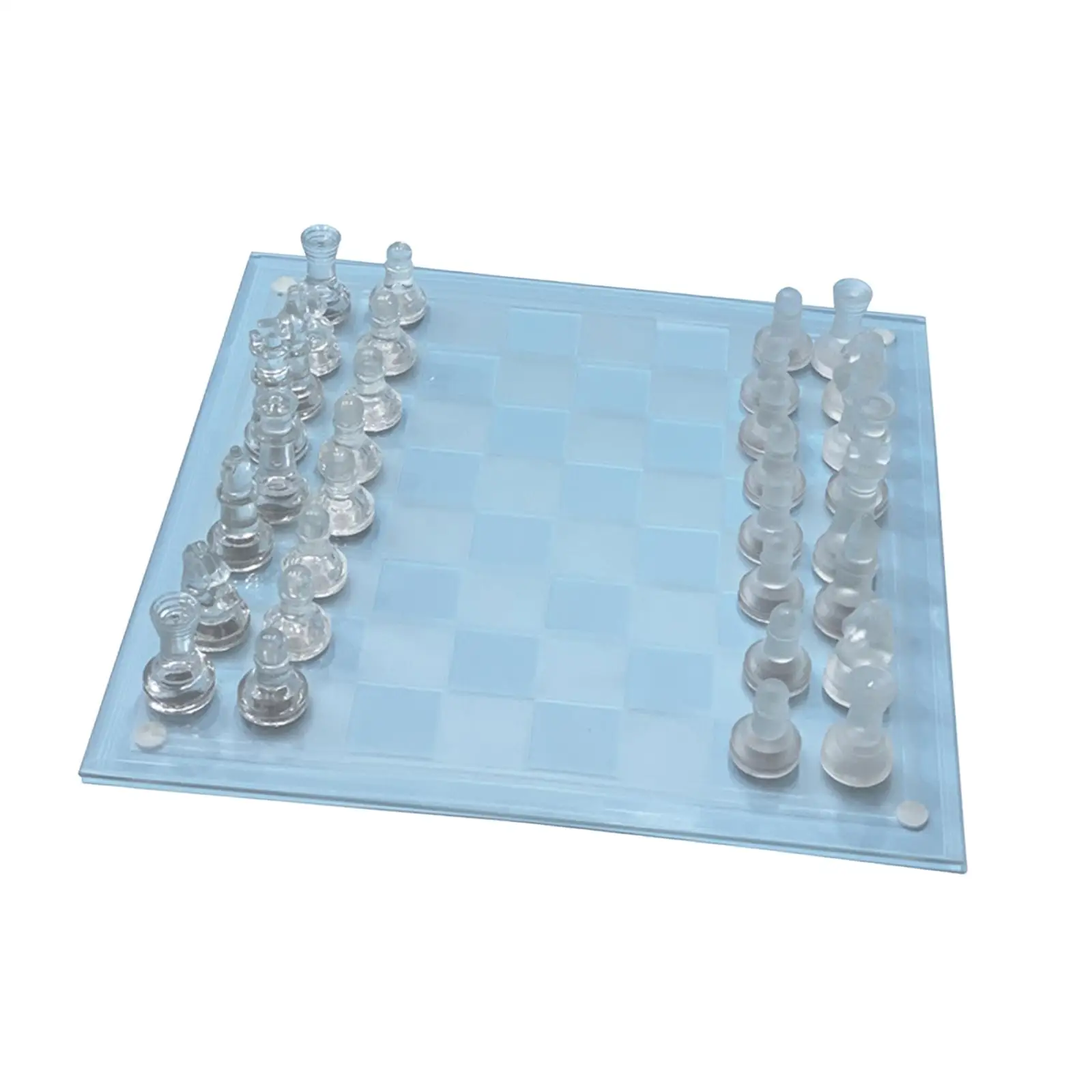 Crystal Chess Board Adults Play Set with Chess Board Table glass Chess Game for Game Interaction Gift Activity Leisure