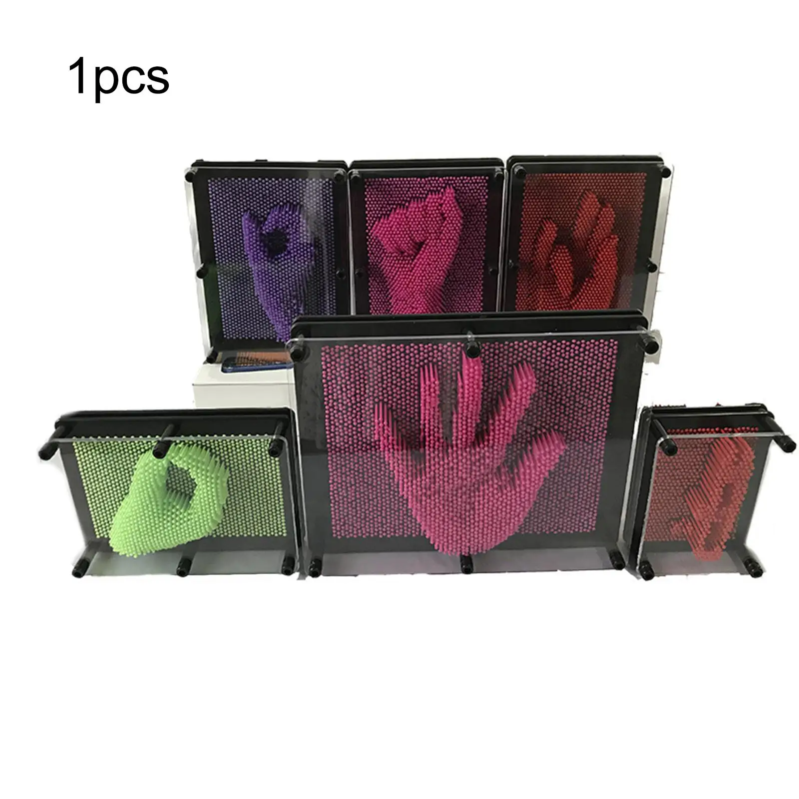 Classic 3D Pin board Toy Ornament Pin Art Hand Face Model for Kids Handprint PP for Painting Office Adults Gift