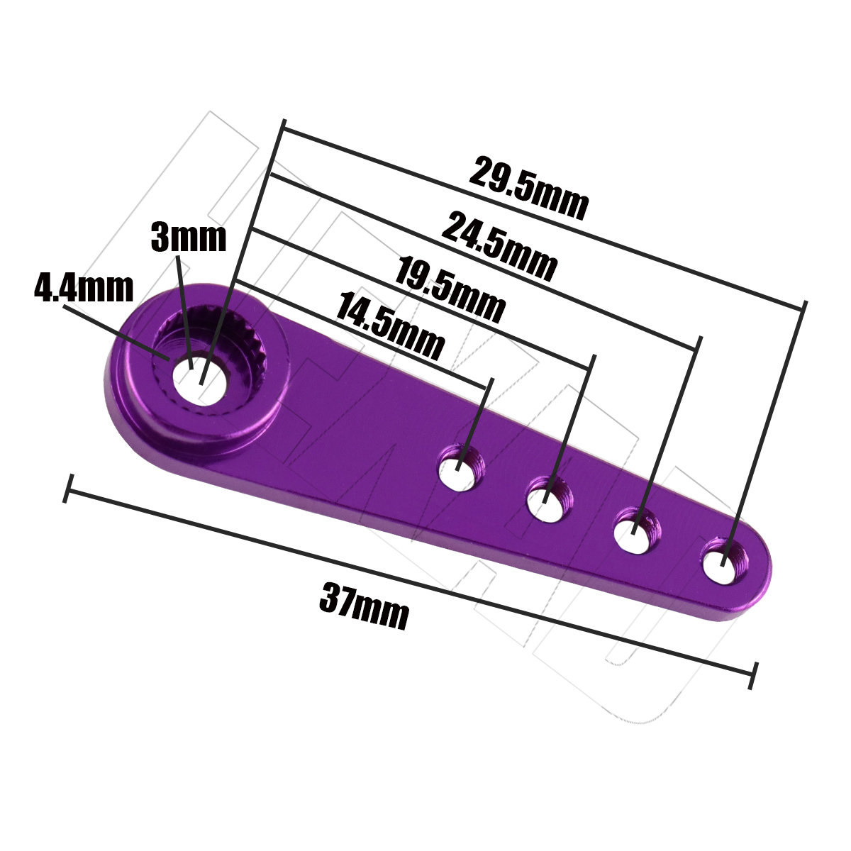 25T/24T/23T Metall Lenkservoarm Verlängerung Horn 37mm für 1/10 RC Auto Boot Futaba HSP Wltoys SCX01 RC Auto Crawler Teile – Detail 2