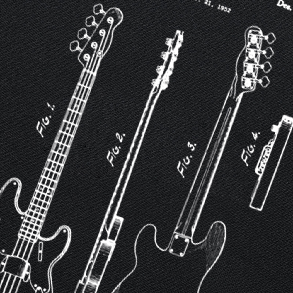 Lustige Klassische Vintage Bass Gitarre T Shirts Baumwolle Grafik Streetwear Kurzarm B-bassisten Gitarrist Musiker T-shirt Männer – Detail 5