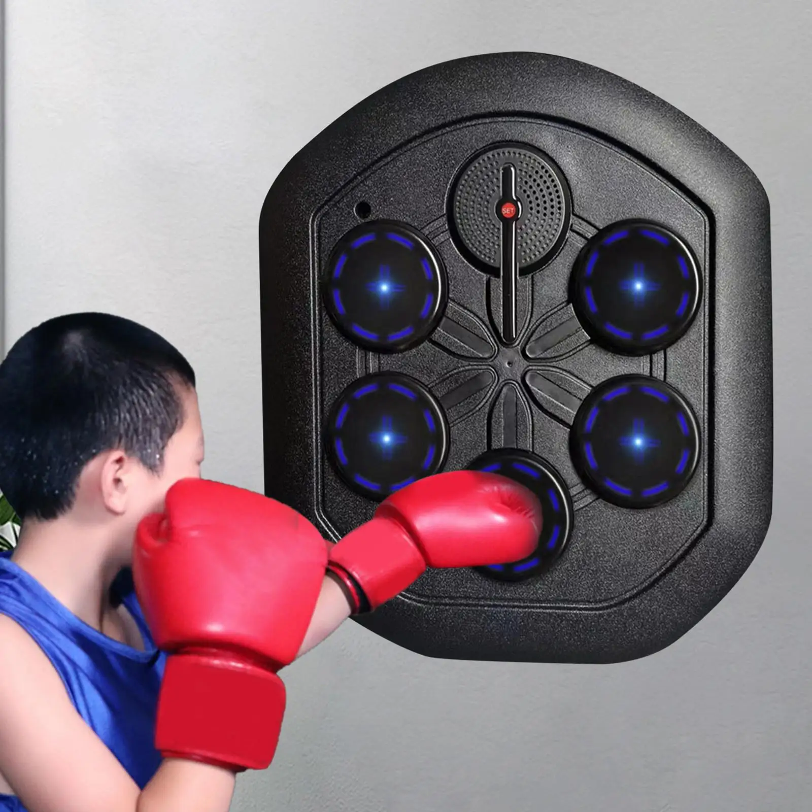 Music Boxing Training Machine Wall Mounted with Lights Smart Punching Pad for Youth Competitions Home Exercise Striking Skills