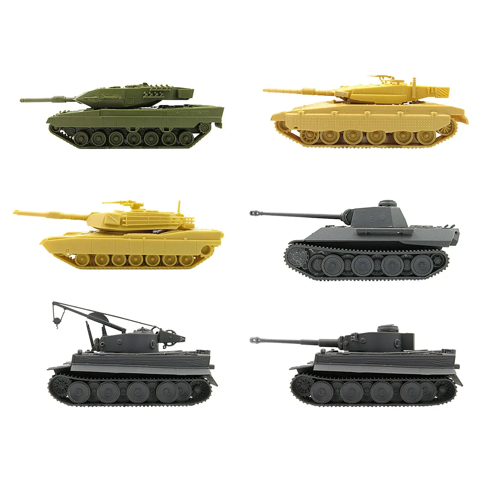 1:72 Scale Tank Model Kits Vehicle Tank Model Toy DIY Assemble Simulation Table Scene Collection for Kids Girls Adults Boy