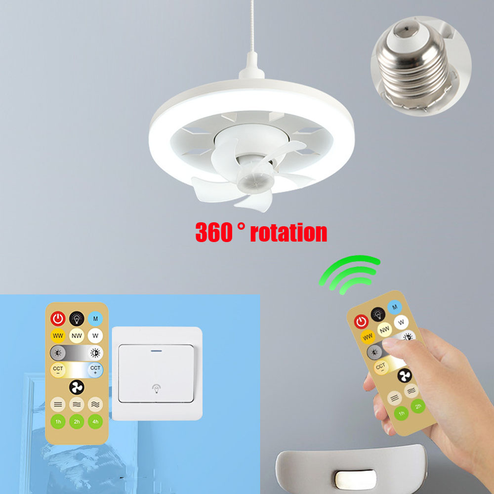 Title 4, 60W Ceiling Fan E27 With Led Light And Remote C...