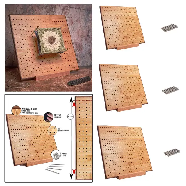 Crochet Blocking Board With Pegs Knitting Pegboard For Crochet Wooden  Blocking Board Excellent Gifts For Granny Squares Lovers - Sewing Tools &  Accessory - AliExpress