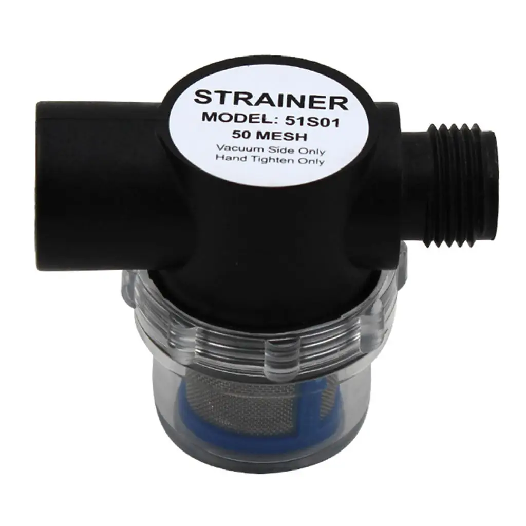 RV Marine Diaphragm Water Pump Strainer -   /2inch Barb Inlet