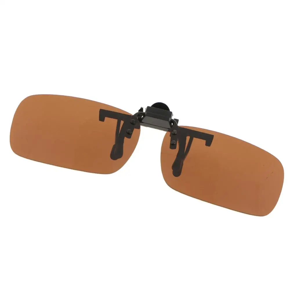 Polarized Lens Glare Block Clip On Flip Up Sunglasses For Glasses Driving