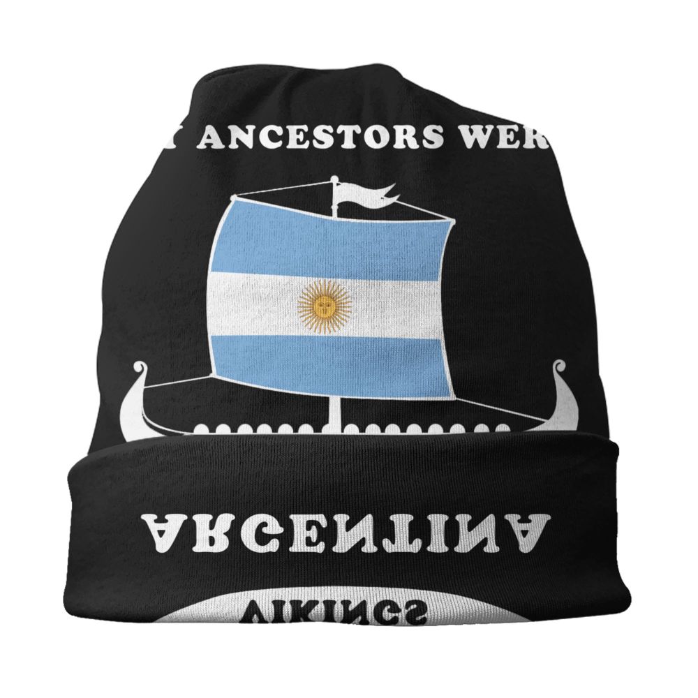 Benutzer definierte Flagge von Argentinien Schädel Mützen Mützen Männer Frauen Unisex Straße Winter warme Strick mütze Erwachsenen Motorhaube Hüte – Detail 21