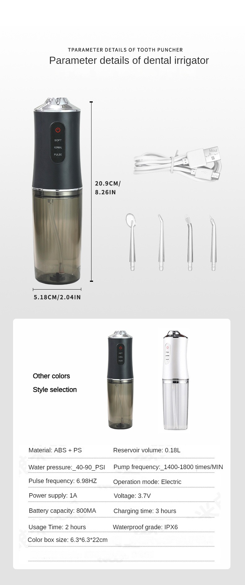 Title 1, Electric Water Flosser Oral Irrigator Convenien...