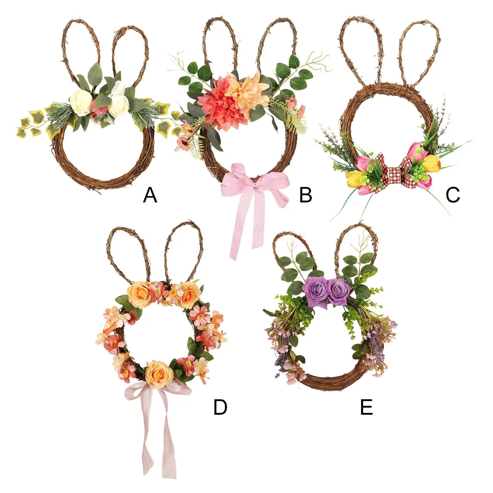 Easter Wreath Wall Artificial Flower Garland for Front Door Farmhouse Home Decor