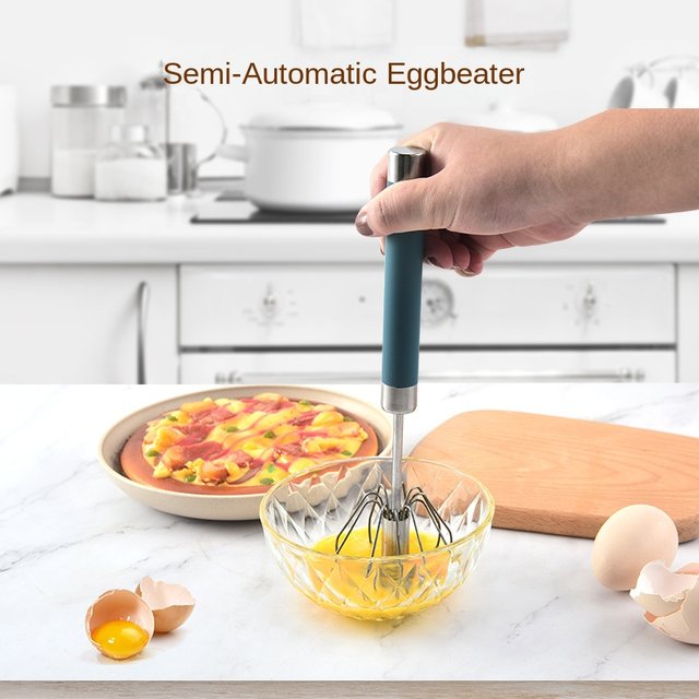 1Pc Stainless Steel Whisk Easy Beater Foam Spin Push Whisk Stirrer Egg  Cream Sauce Shaker Cake Baking Accessories Kitchen Tools - AliExpress