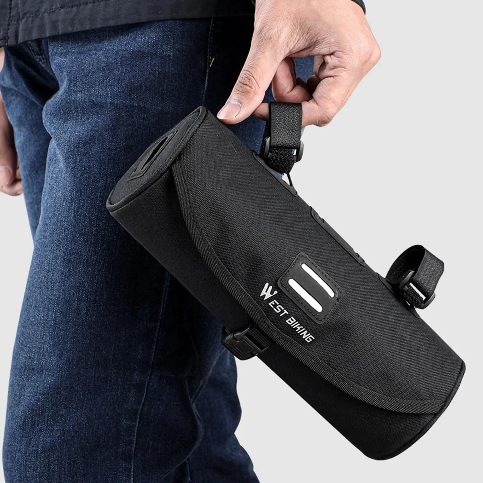 Bike Handlebar Bag,Bike , Adjustable Waterproof Front Storage Bag Large