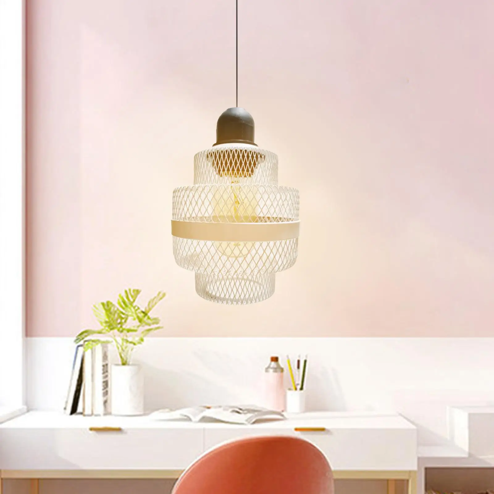 Hanging Pendant Light Lampshade Fitting Lighting Metal Wire Light Cage Cover