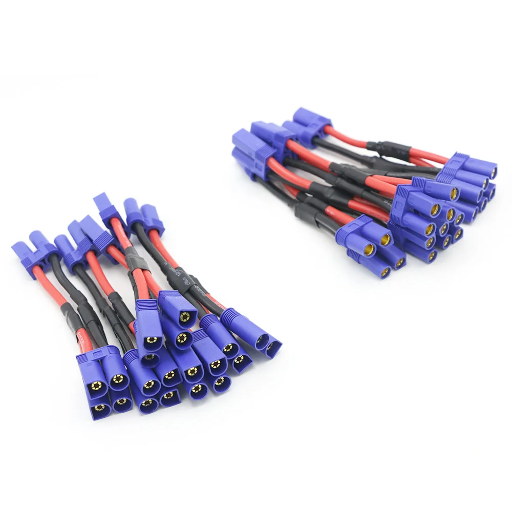 EC5 Parallel Battery Connector Cable Dual Extension Y Splitter Harness Plug Adapter 12AWG Silicone Wire 10CM For FPV RC Toys