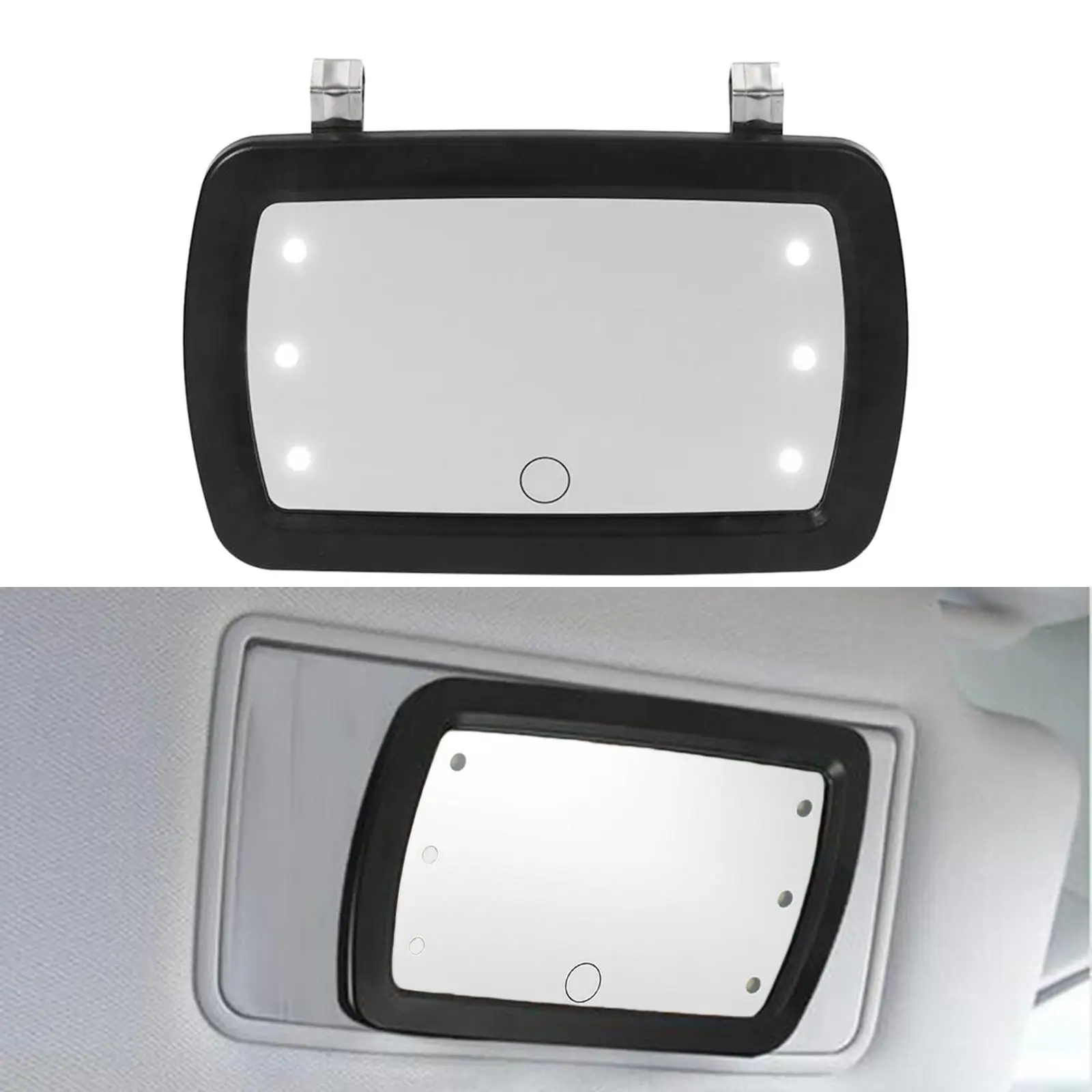  Visor Mirror  Interior Mirror with 6 LED Lights Makeup  for Automobile Vacation Long 