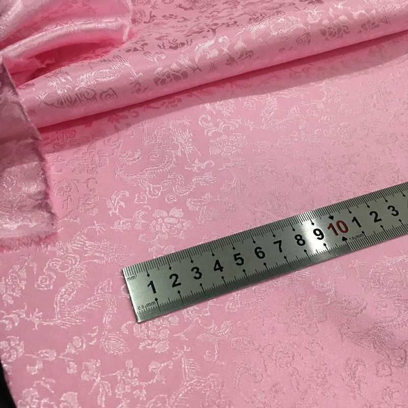 Description Picture 4 of itemDragon Pattern Jacquard Fabric By The Meter for Dresses Cheongsam Hanfu Sewing Glossy Silky Summer Opaque Flower Black White Diy