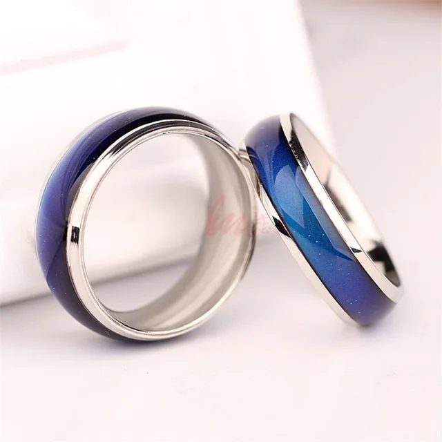 Adorainbow 2 piezas de anillos inteligentes sensibles para parejas, anillos  inteligentes para hombres, joyería de acero inoxidable, anillos de moda,  anillos de temperatura, Silicona, titanio : Salud y Hogar 