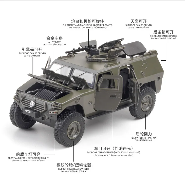 Nicce 1:28 Dongfeng Warriors Military Off-Road Vehicle Alloy Diecast Car with Pull Back Collection Children Gift Toy Model A144 RC Cars near me
