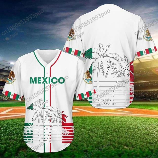 Custom Name Love MEXICO Country Mexican Aztec 3D Printed Baseball Jersey  Summer Shirt Men's Tops Tee Oversized Streetwear-6